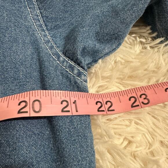 Tantrum Blues women's size M denim 100% cotton long sleeve Christmas shirt - Picture 7 of 7